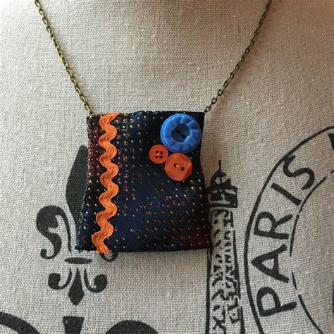 So what do you get the one who has everything? Fabric Necklace Textile Upcycled Jewelry Handmade Gifts ...
