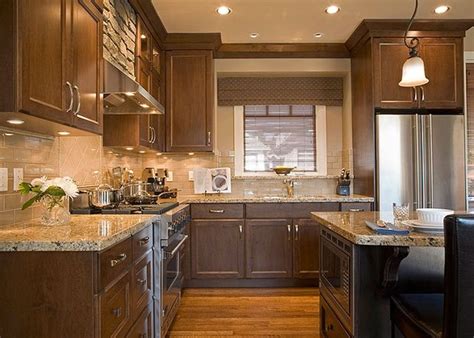 Thanks for visiting our brown kitchen photo gallery where you can search hundreds of brown kitchen design ideas. Solarius granite paired with subway tile backsplash ...
