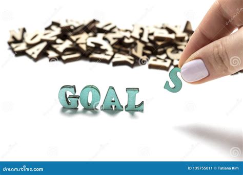 The Word Goals Written In Wooden Letters The Concept Of Setting Goals