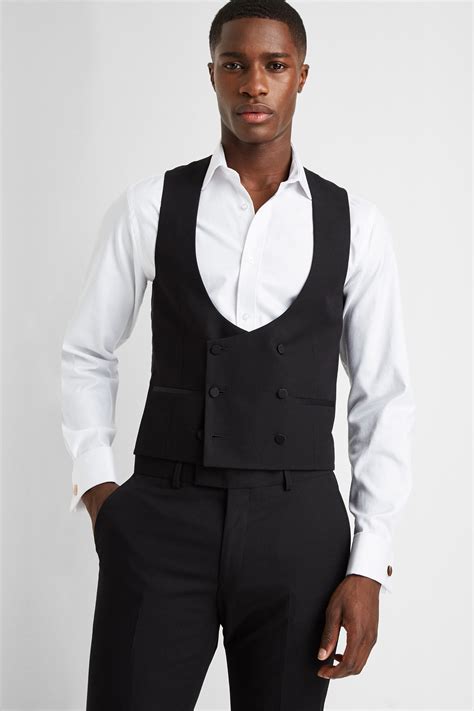Slim Fit Black Dress Waistcoat Buy Online At Moss