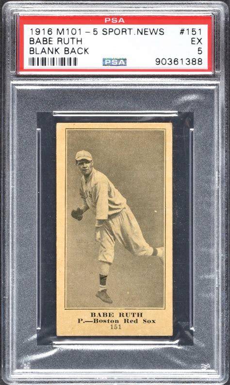 1916 ruth rookie card soars to new heights in 10 9 million rea auction