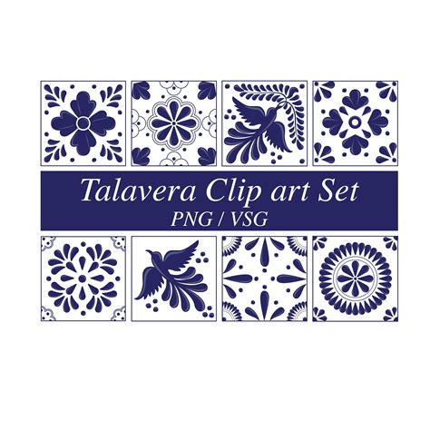 Beautiful Mexican Talavera Clip Art Set Mosaic Designs In Etsy M Xico