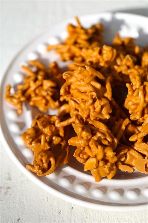 The flavor of such candy. Butterscotch Haystacks Recipe | Five Silver Spoons