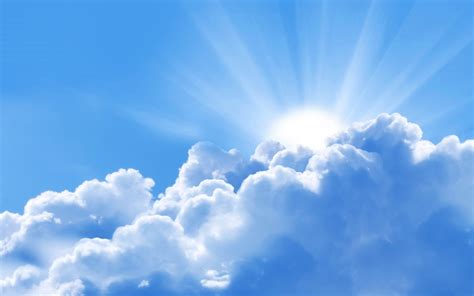 Wallpaper Sky White Clouds Sunshine 1920x1200 Hd Picture Image