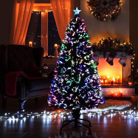 Homcom 5ft Pre Lit Fiber Optic Christmas Tree