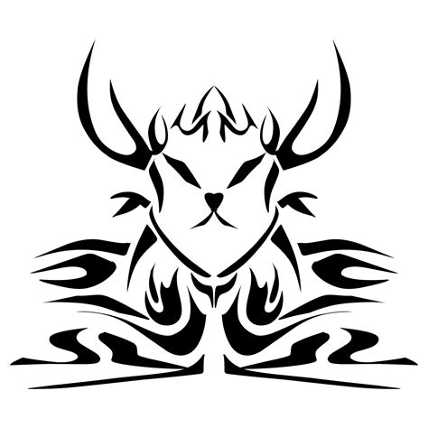 Tribal Deer Tattoo Vector Design Suitable For Stickers Logos And