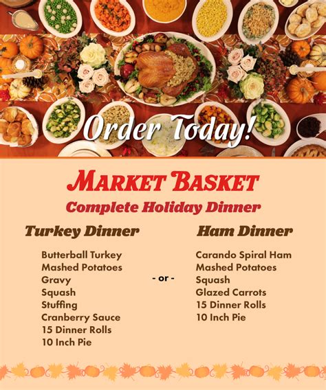 Order Your Complete Thanksgiving Turkey Or Ham Dinner Today Market