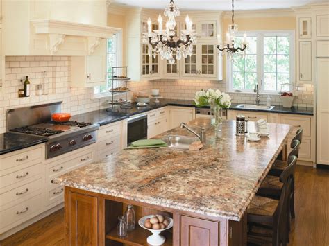 It's a pair of parallel countertops with a path through the middle. 50+ Best Kitchen Countertops Options You Should See - TheyDesign.net - TheyDesign.net