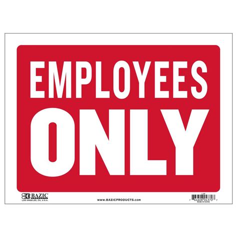 12 X 16 Employees Only Sign Bazicstore