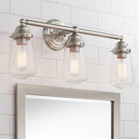 Possini Euro Design Modern Industrial Wall Light Brushed Nickel Hardwired 24 Wide 3 Light