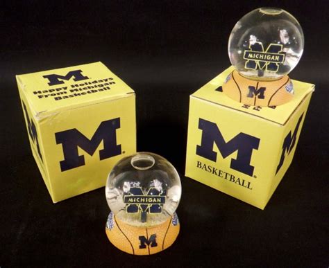 2 University Of Michigan Basketball Snow Globes