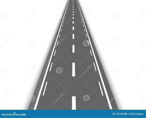 Perspective Straight Road Template Stock Vector Illustration Of
