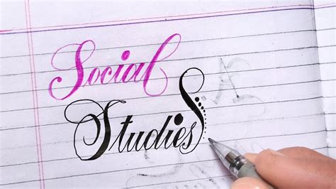How To Write Social Studies In Beautiful Stylish Calligraphy Youtube