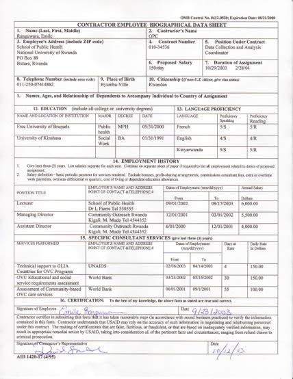 Fillable Online Usaid Biodata Form Pdf Usaid Vrogue Co