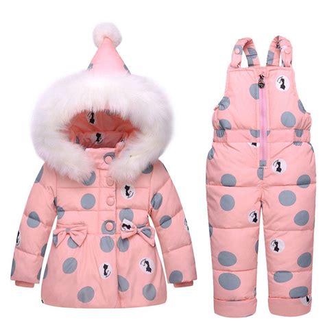 Infant Baby Snowsuit Down Cute Cat Toddler Girls Russia Winter Outfits