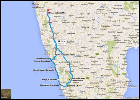If you want to find the exact address for karnataka use ''search on a map'' browser. Travel blogs: Road trip to beautiful Coastal Karnataka