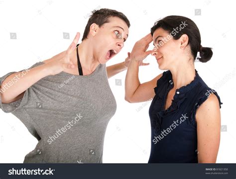 Angry Sisters Their 30s Arguing Yelling Stock Photo 81821350 Shutterstock