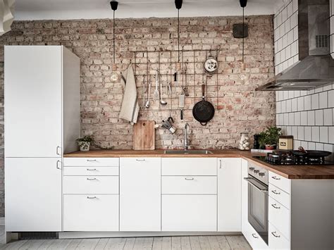 Cozy Kitchen With An Exposed Brick Wall Coco Lapine Designcoco Lapine