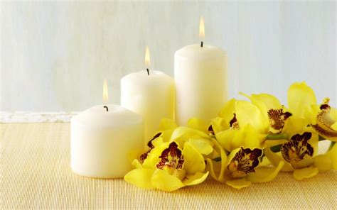 Orchid And Candles Flowers Wallpaper 31100036 Fanpop