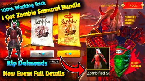 Kode redeem free fire terbaru 2021. Zombie Samurai New Event | I Got Zombie Samurai Bundle ...
