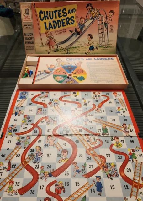 Vintage 1956 ~ Chutes And Ladders Board Game By Milton Bradley 2250