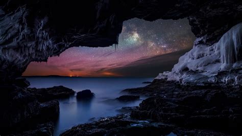 Milky Way Seen From The Coast Near Bar Harbor Maine