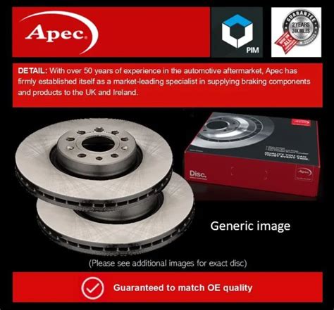 2x Brake Discs Pair Vented Rear 330mm Dsk3286b Apec Set 8t0615601