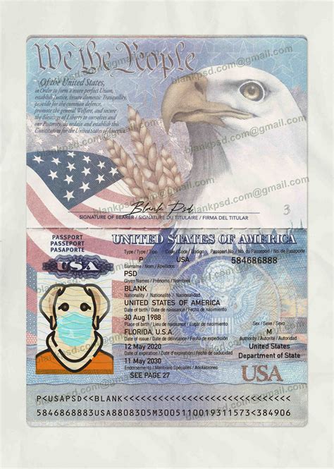 Usa Passport Template Psd New V Blank Psd