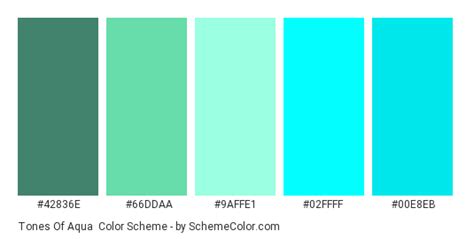 Tones Of Aqua Color Scheme Aqua