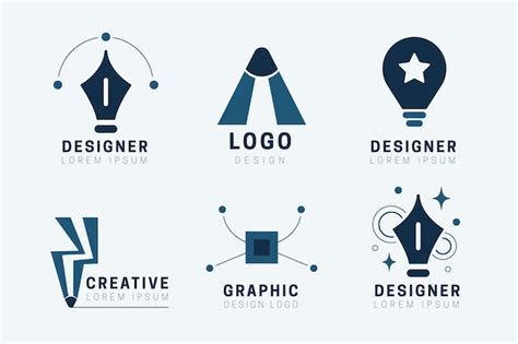 Premium Vector Flat Graphic Designer Logo Collection