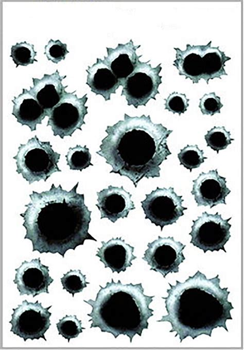 Bullet Cheap Bargain Hole Stickers Vinyl Funny Scratch Damage Decals