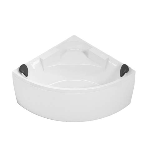 Modern Corner White Acrylic Bathtub Back To Wall With Drain And Massage