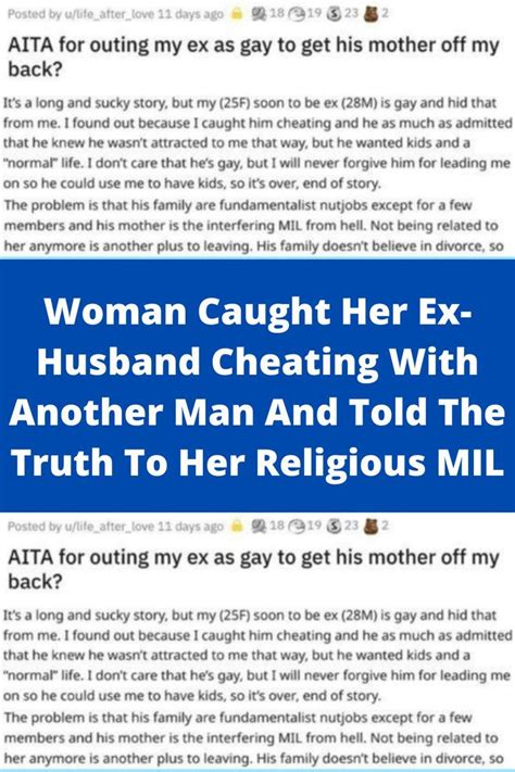 Woman Caught Her Ex Husband Cheating With Another Man And Told The