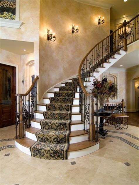 Luxury Curved Stairs Wood Railings For Stairs Modern Stair Railing