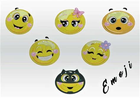 Embroidery Designs For All Machines Smiley Emoji Brother Bernina