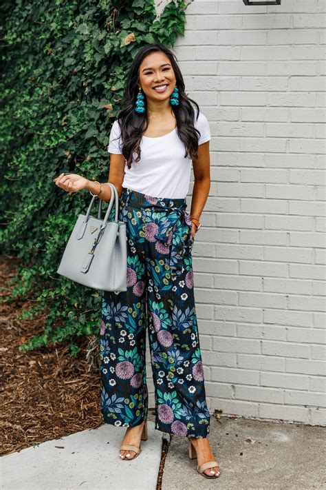 Styling Statement Pants Floral Wide Leg Silk Pants Color And Chic