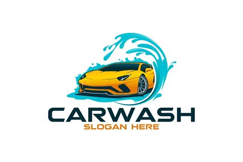 Car Wash Logo Template Creative Illustrator Templates Creative Market Certificate Design