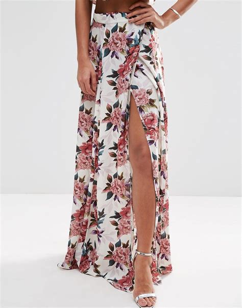 Asos Wrap Maxi Skirt In Floral Print Co Ord At Ropa Juvenil De Moda Ropa Polleras