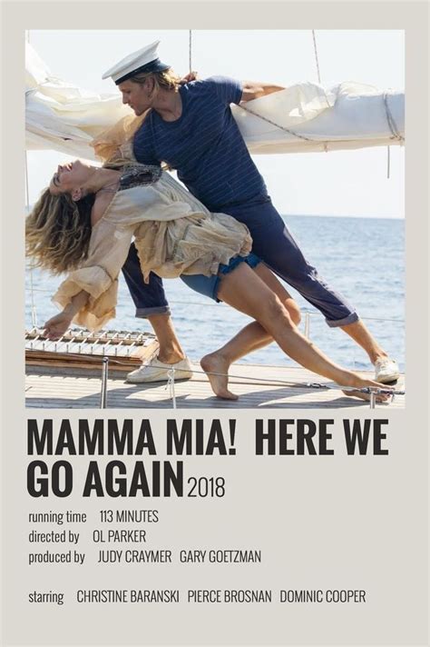 The Poster For Mamma Mia Here We Go Again Featuring Two People On A Boat