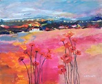 Poppies in Tuscany | Semi Abstract Landscape, Contemporary Oil Painting ...