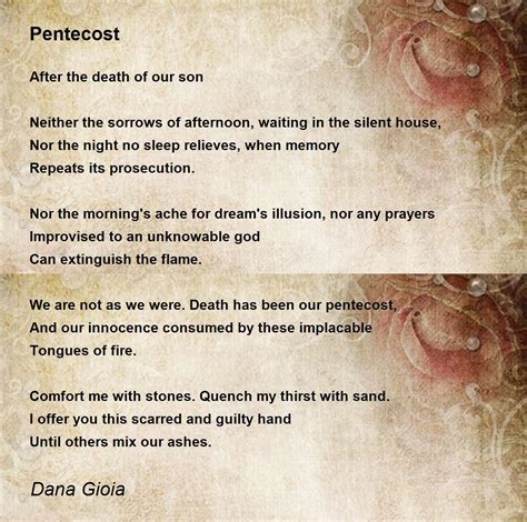 Pentecost Poem By Dana Gioia Poem Hunter