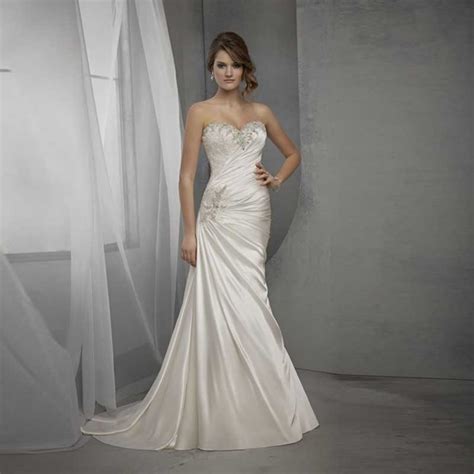 2016 New Style Satin Mermaid Long Bridal Gown Wedding Dress Online