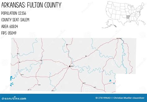 Map Of Fulton County In Georgia Vector Illustration