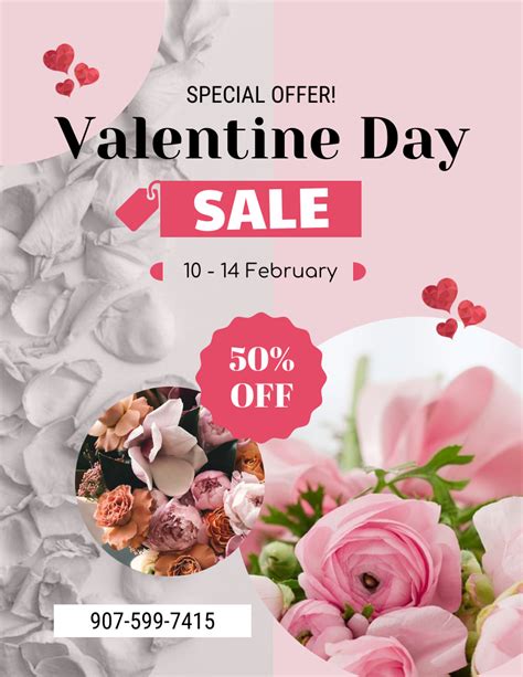 Pink Valentines Day Special Offer Poster Venngage