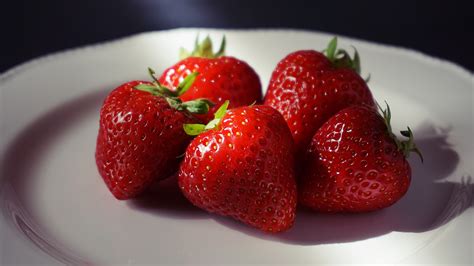 Free Images Strawberries Strawberry Fruit Plate Raw Food Eating