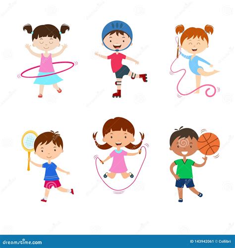 Kids Practicing Sports Stock Illustrations 175 Kids Practicing Sports