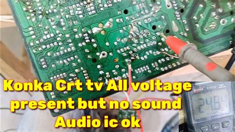 Crt Konka Tv Sound Problem All Voltage Ok And Sound Ic Ok But No Sound Youtube
