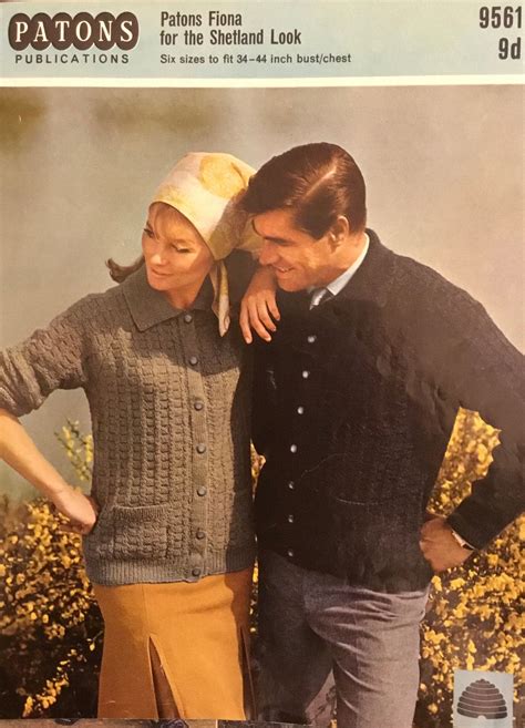 Vintage Patons And Baldwins His And Hers Golfer Jackets Knitting Etsy