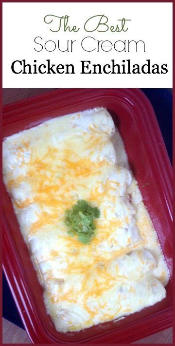 Stir in sour cream and green chilies. The BEST Sour Cream Chicken Enchiladas - Eating on a Dime