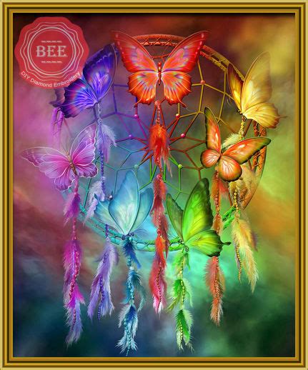 Diamonds Painting Fantasy Colorful Light Butterfly Dreamcatcher Dream